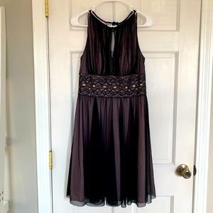 Black & pink semi formal dress